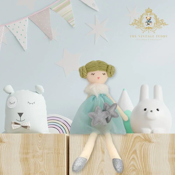 NWT Pretty Girls Princess Ballerina Plush Dolly Handmade Doll Cute Kids Aqua - Picture 4 of 4